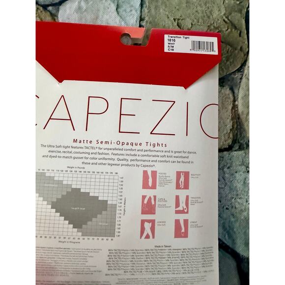 NEW WHITE CAPEZIO TIGHTS-small/medium - Picture 4 of 4